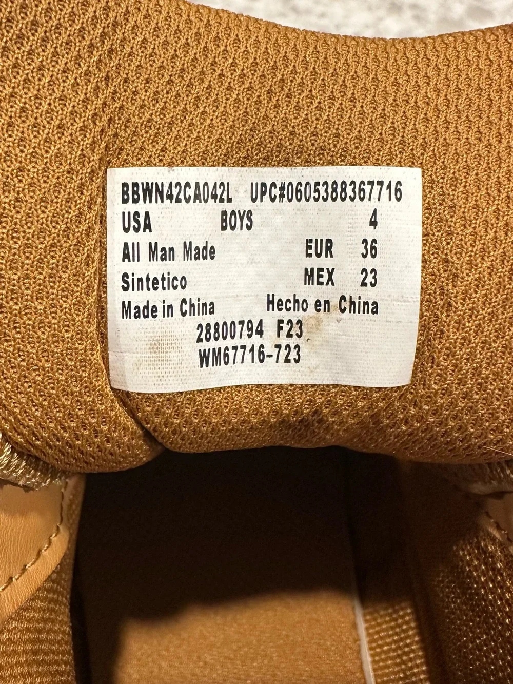 KIDS SIZE 4 Tan Work Boots